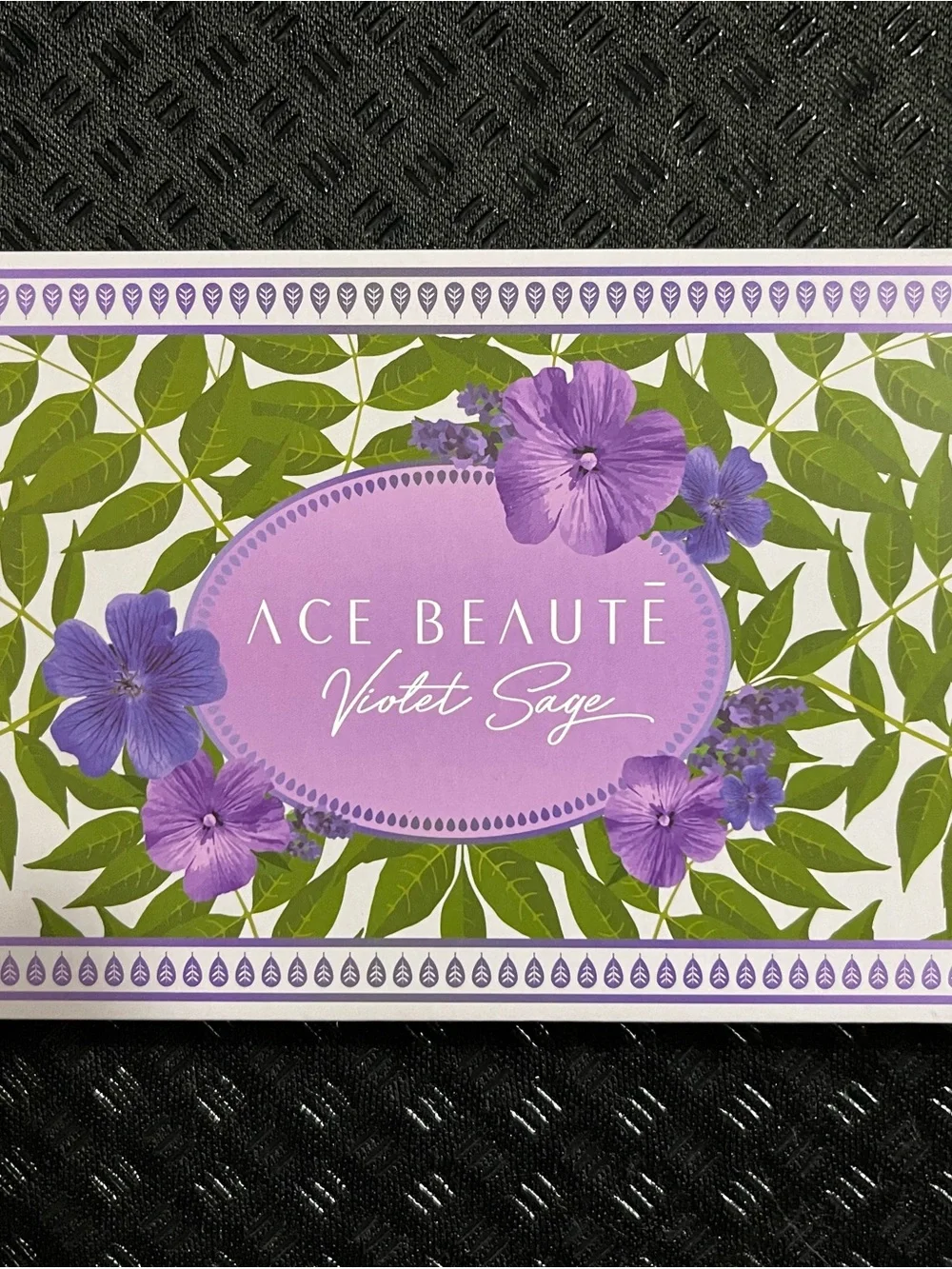 Ace Beaute Violet Sage Eyeshadow Palette — Purple and Green Floral Design